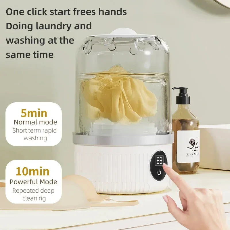 Mini Lavadora Pro 2-en-1: Portátil, Inalámbrica y con Centrifugado