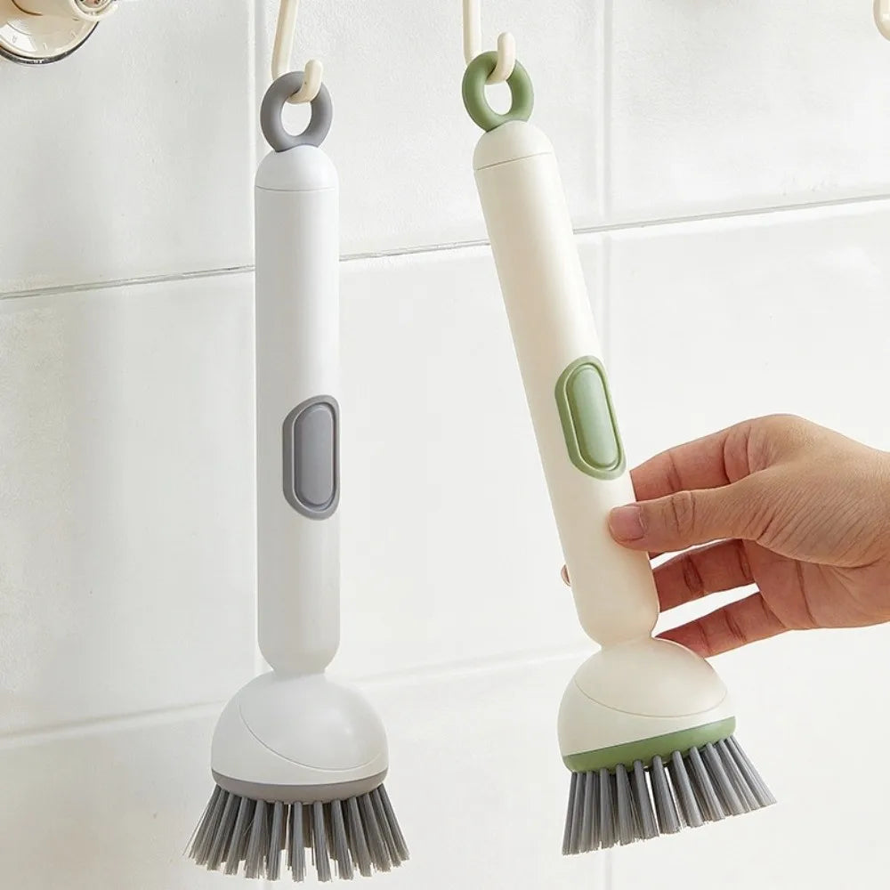 Cepillo Pro-Clean 2-en-1: Con Dispensador de Jabón y Mango Ergonómico