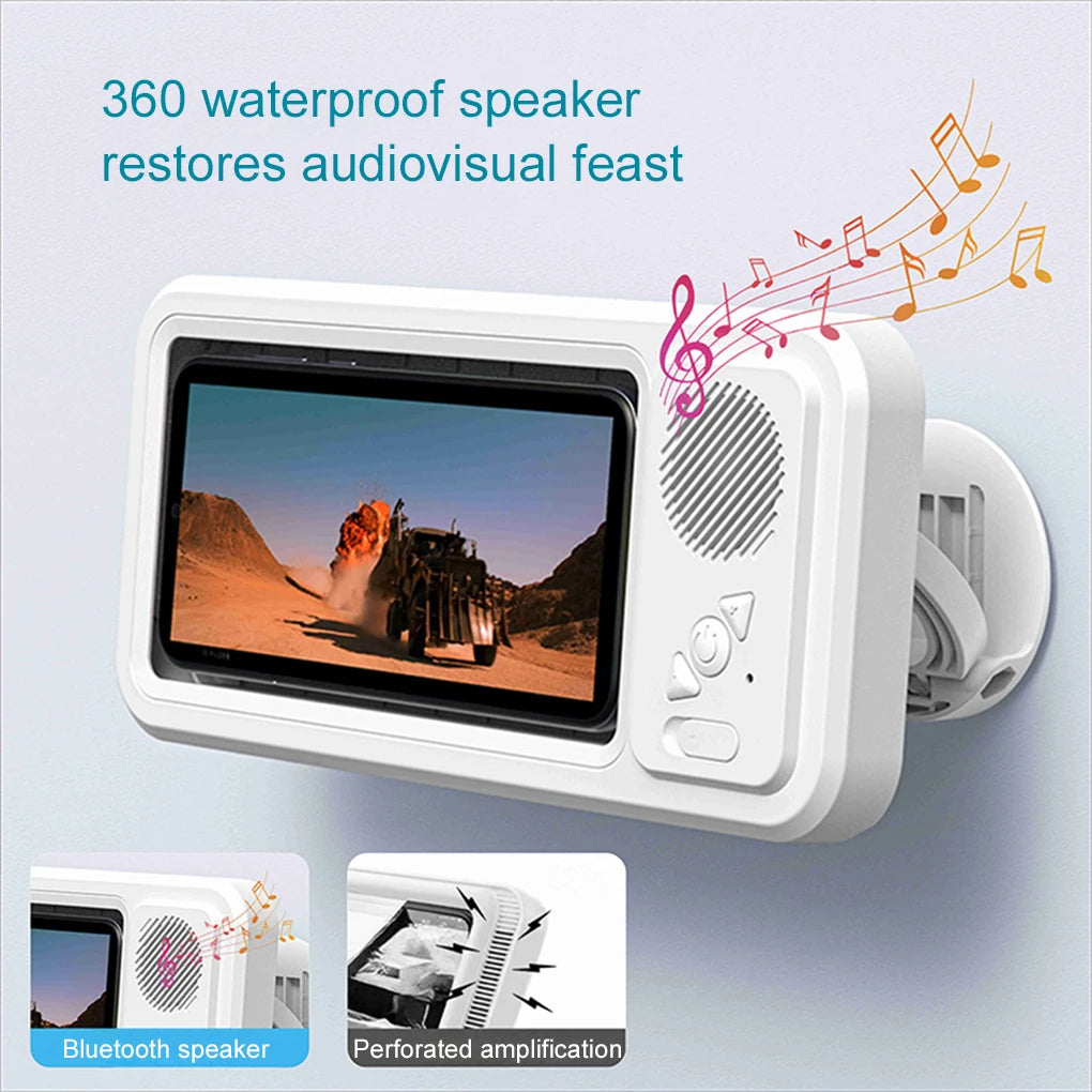 Cinema-Shower 3-en-1: Soporte Impermeable Táctil con Altavoz Bluetooth