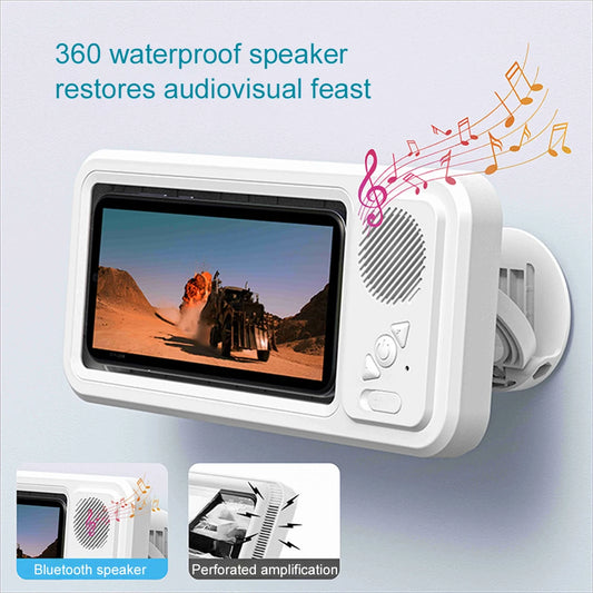 Cinema-Shower 3-en-1: Soporte Impermeable Táctil con Altavoz Bluetooth