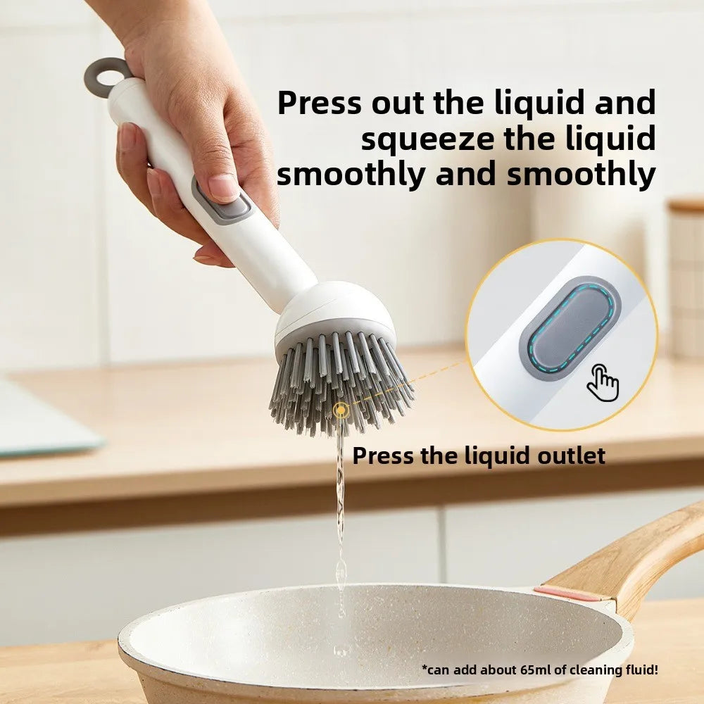 Cepillo Pro-Clean 2-en-1: Con Dispensador de Jabón y Mango Ergonómico