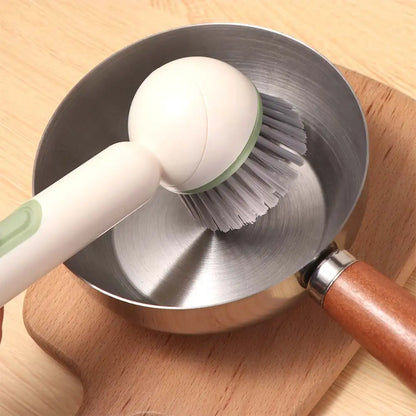 Cepillo Pro-Clean 2-en-1: Con Dispensador de Jabón y Mango Ergonómico
